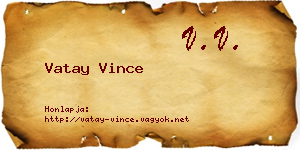 Vatay Vince névjegykártya
